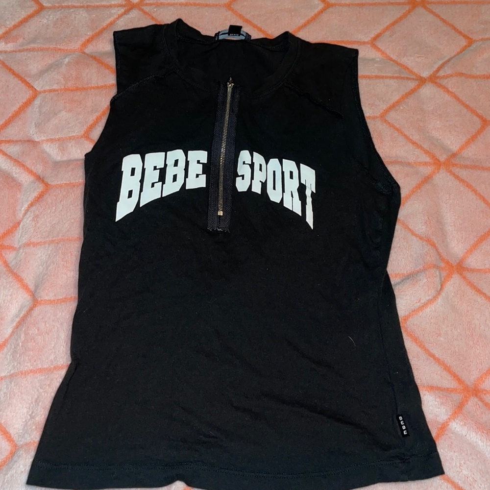 Bebe Sport Zip Up Tank - Size Small